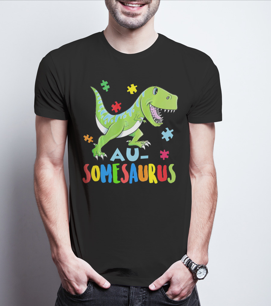Ausomesaurus Dinosaur Autism Awareness T-Shirt