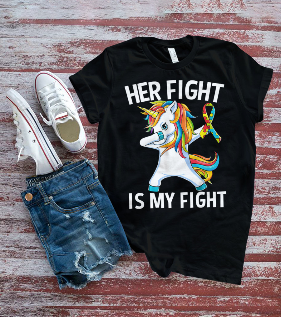 Her Fight Is My Fight Unicorn Puzzle T-Shirt
