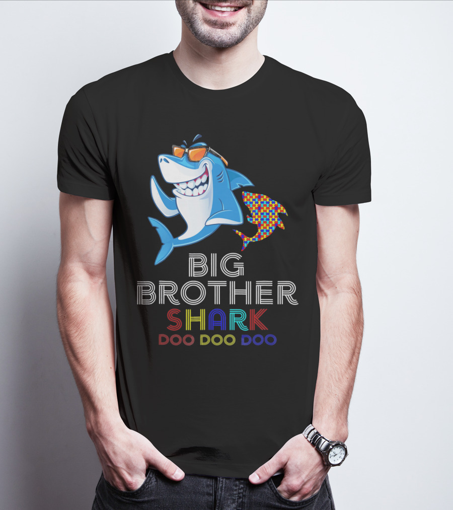 Big Brother Shark Autism Awareness Doo Doo Doo T-Shirt