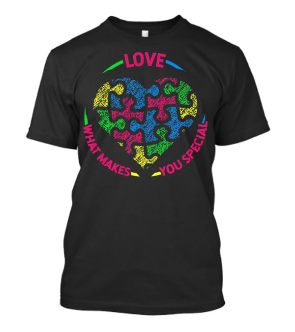 Love What Makes You Special Autism Awareness Puzzle Heart T-Shirt