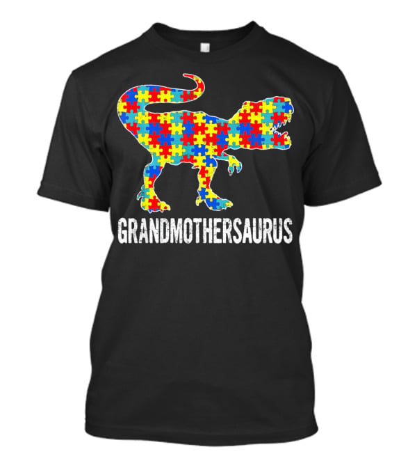 Grandmothersaurus Dinosaur Autism Puzzle T-Shirt