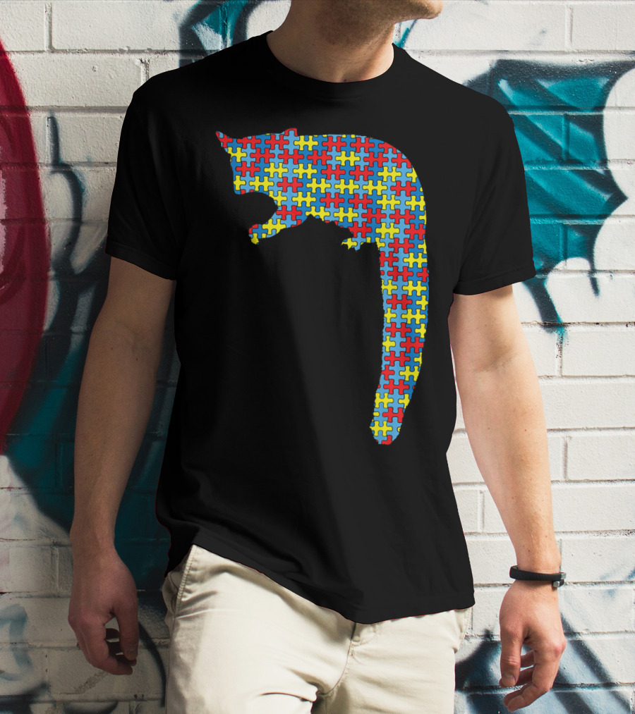 Cuscus Autism Awareness Puzzle Pattern Kids Monkey T-Shirt