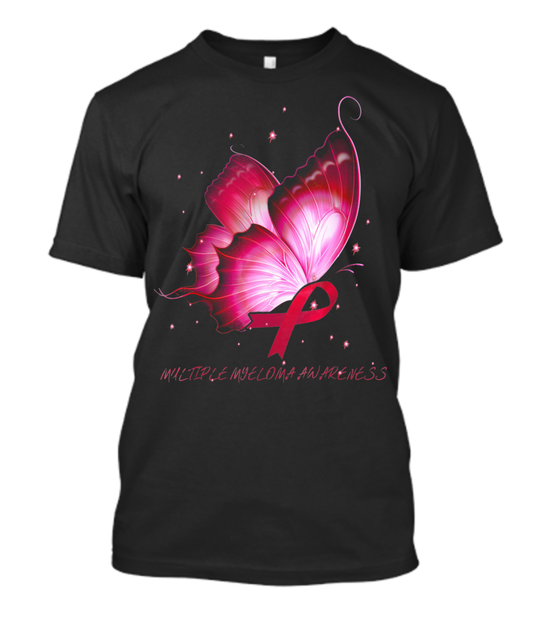 MULTIPLE MYELOMA AWARENESS Pink Butterfly T-Shirt