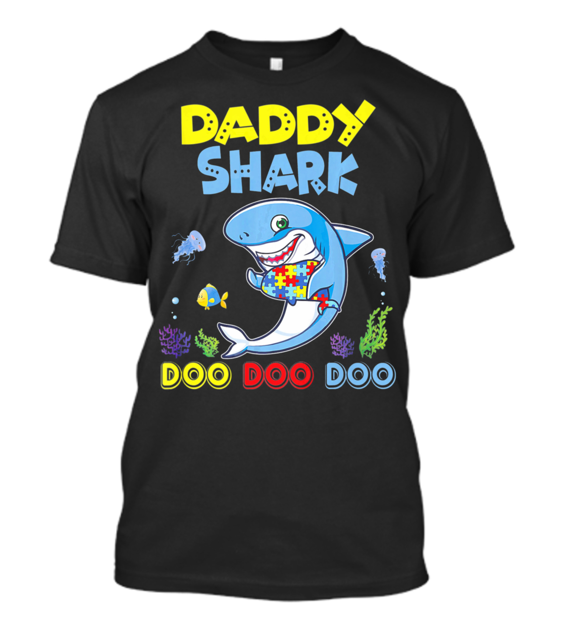Daddy Shark Autism Doo Doo Doo Awareness T-Shirt