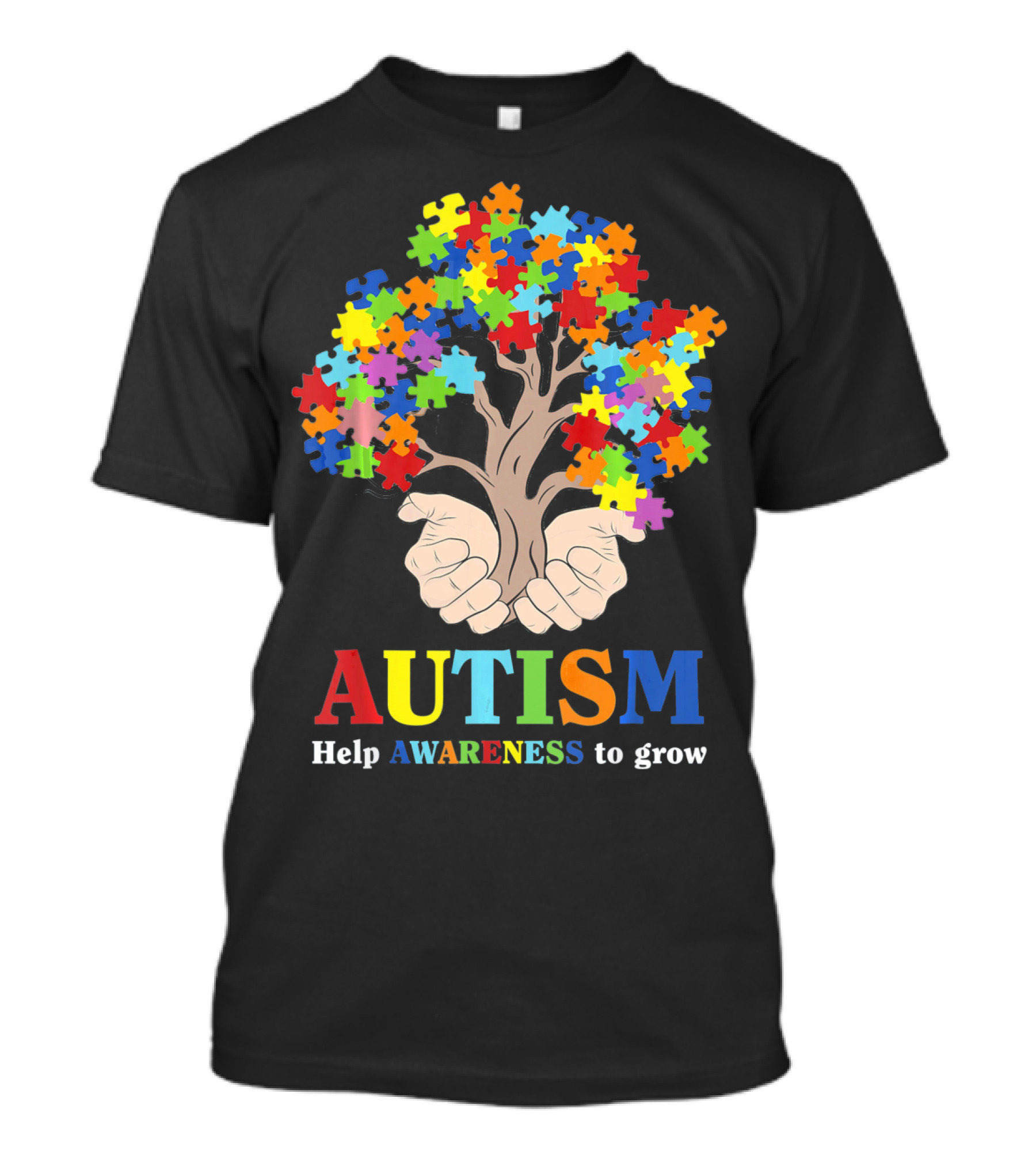 AUTISM Help Awareness To Grow With Puzzle Piece Tree T-Shirt