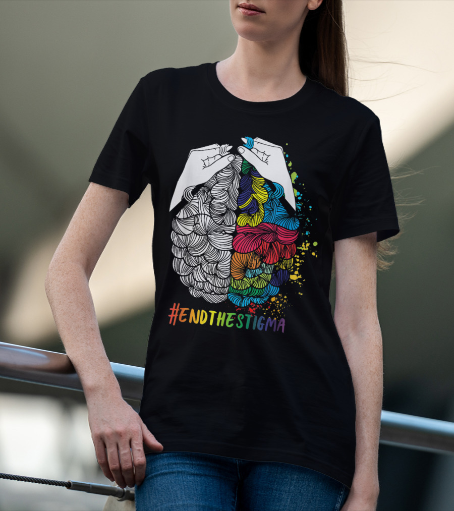 EndTheStigma Colorful Mental Health Matters Awareness T-Shirt