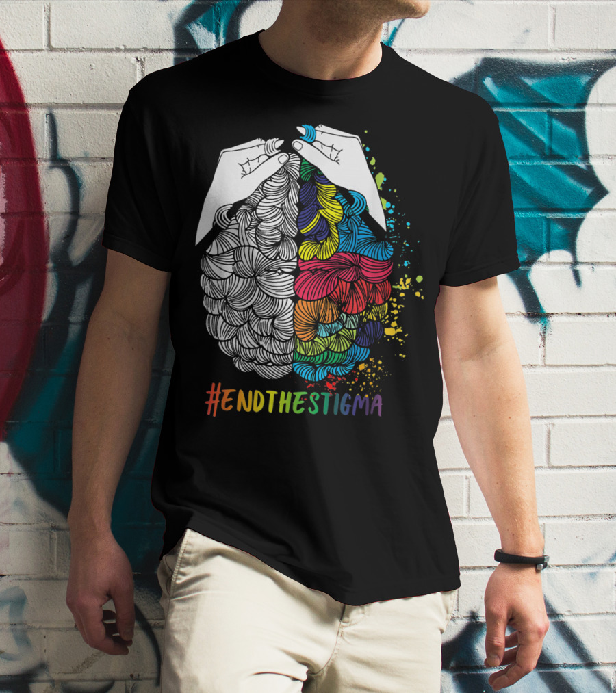 EndTheStigma Colorful Mental Health Matters Awareness T-Shirt