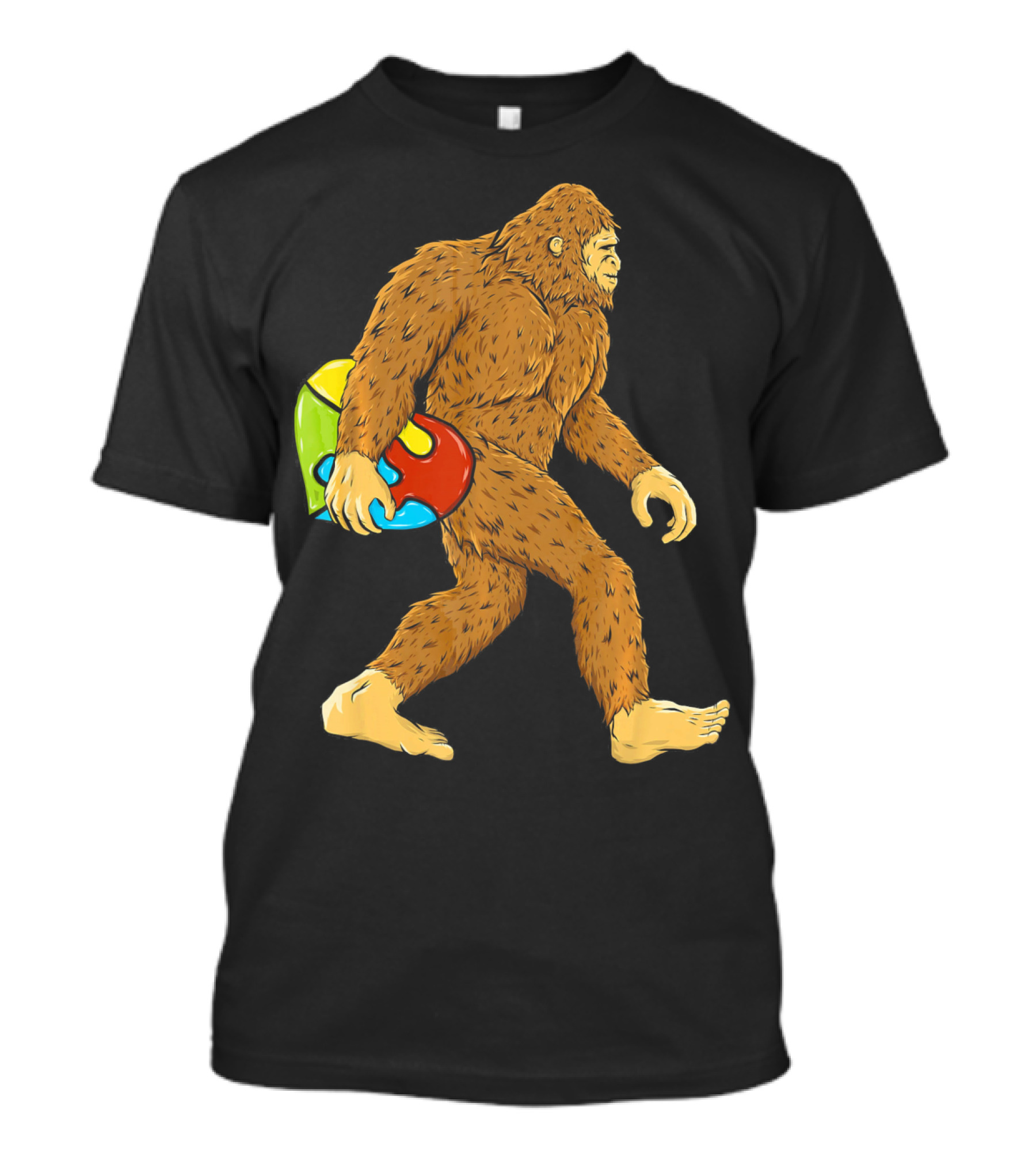 Autism Awareness Bigfoot Carrying Puzzle Heart T-Shirt