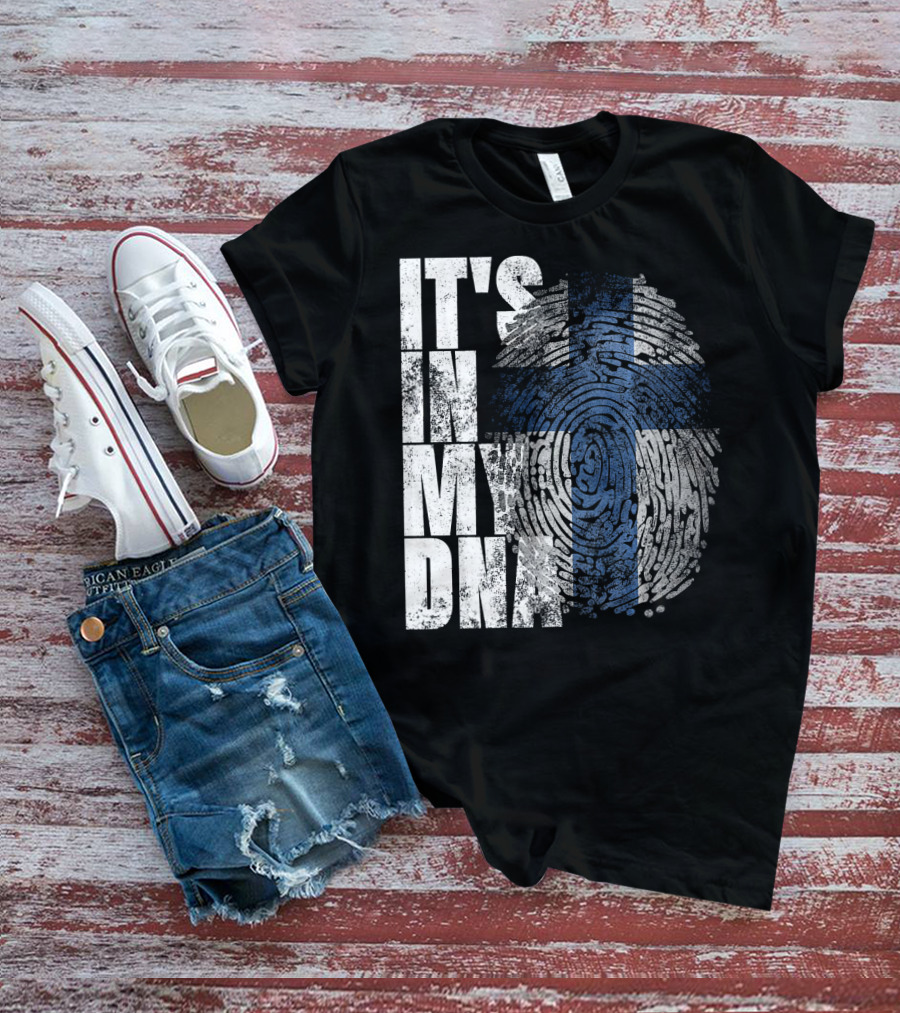 It's In My DNA Finnish Suomi Finland Fingerprint Flag T-Shirt