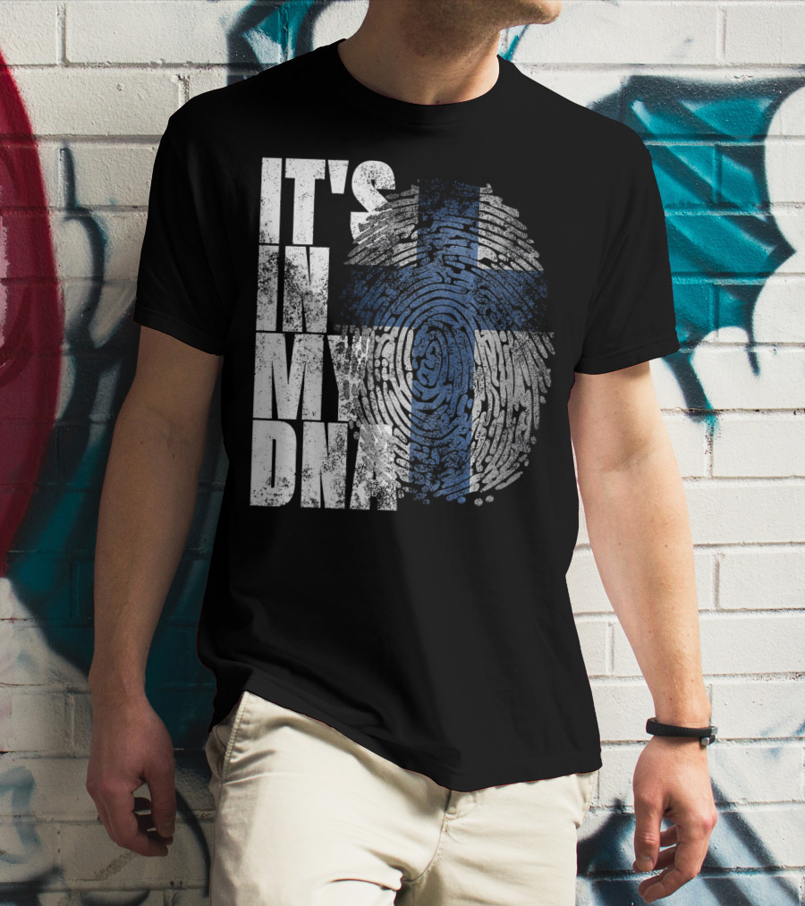 It's In My DNA Finnish Suomi Finland Fingerprint Flag T-Shirt
