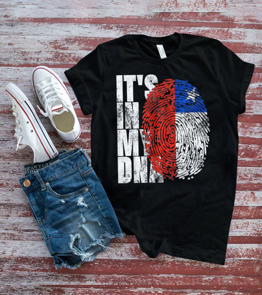 It's In My DNA Chilean Fingerprint Flag T-Shirt