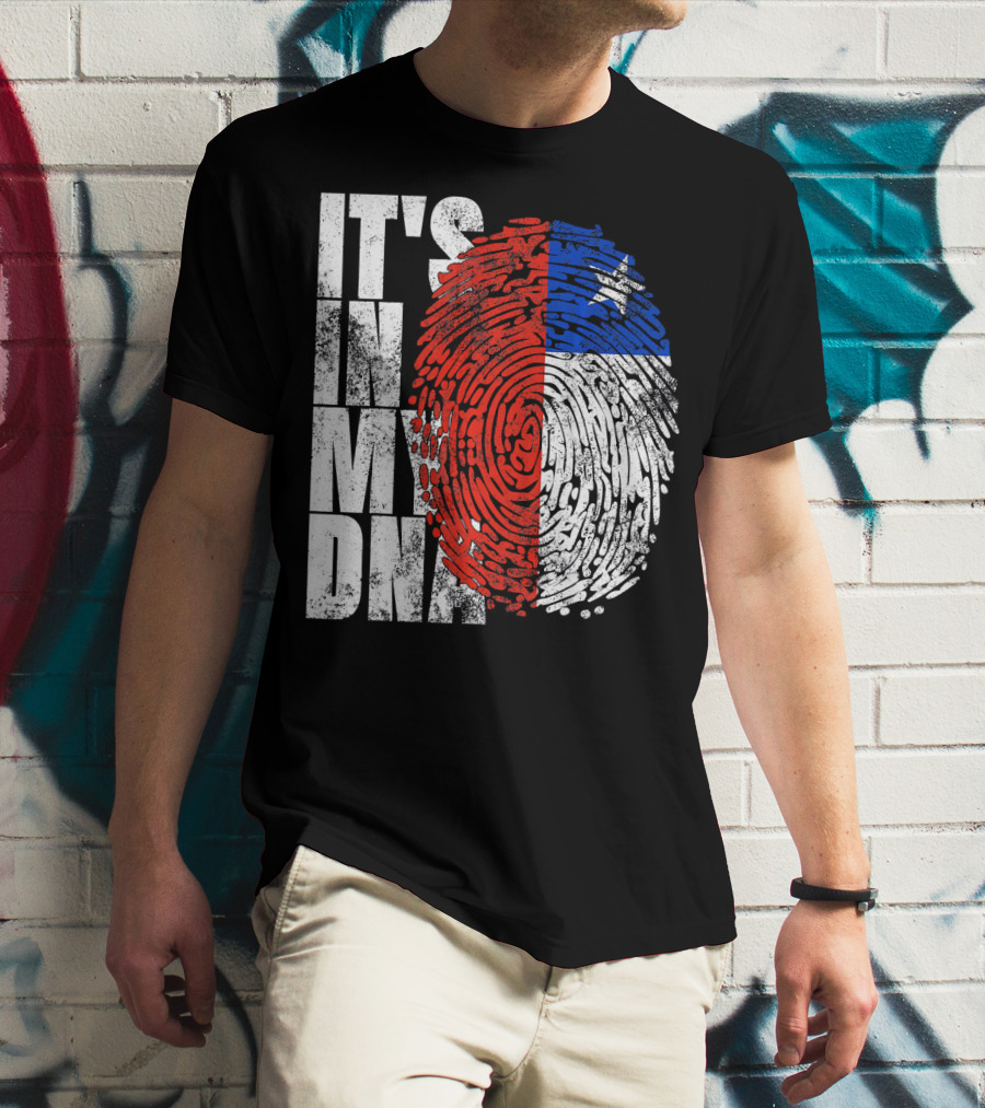 It's In My DNA Chilean Fingerprint Flag T-Shirt