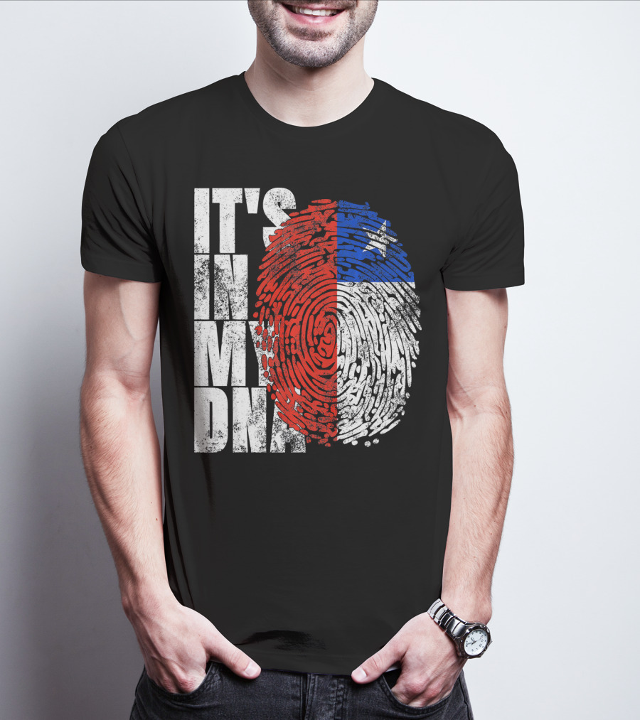 It's In My DNA Chilean Fingerprint Flag T-Shirt