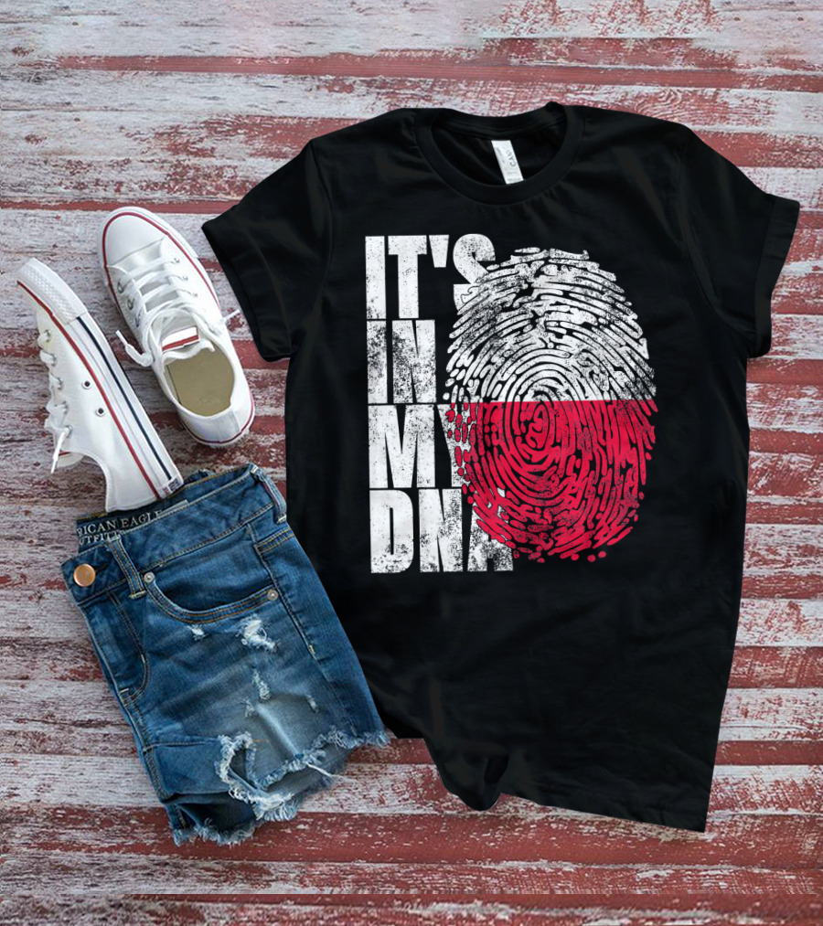 It's In My DNA Polish Polska Flaga Fingerprint T-Shirt