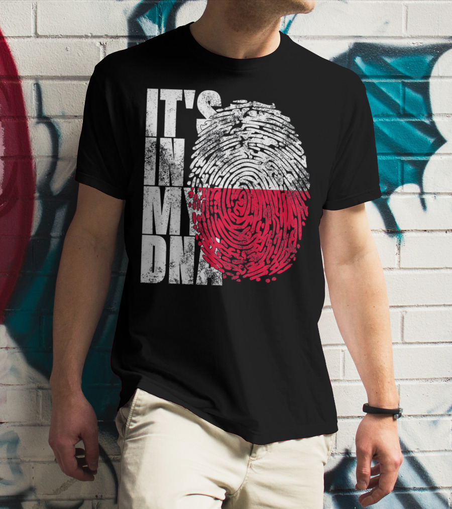 It's In My DNA Polish Polska Flaga Fingerprint T-Shirt