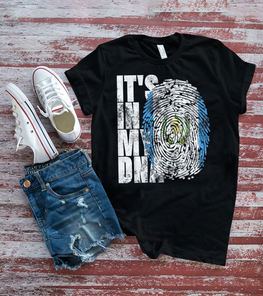 It's In My DNA Guatemalan American Flag Fingerprint T-Shirt