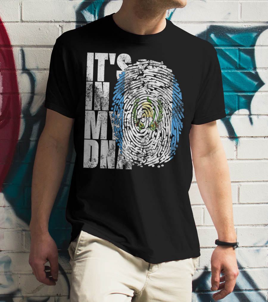 It's In My DNA Guatemalan American Flag Fingerprint T-Shirt