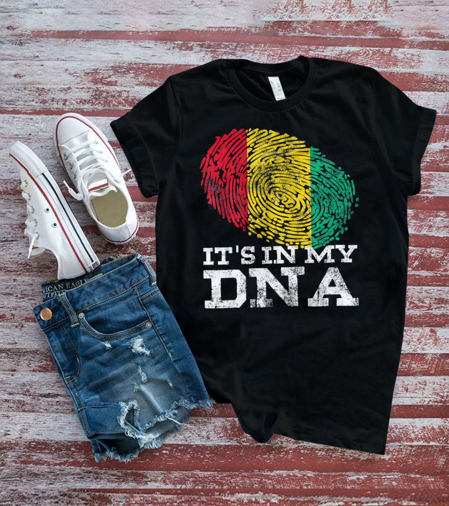 It's In My DNA Guinean Proud Afro Fingerprint Colors T-Shirt