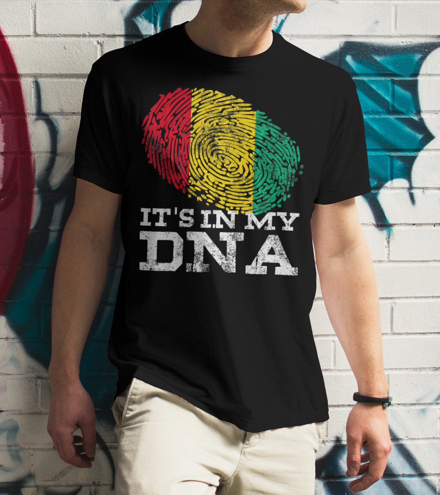 It's In My DNA Guinean Proud Afro Fingerprint Colors T-Shirt