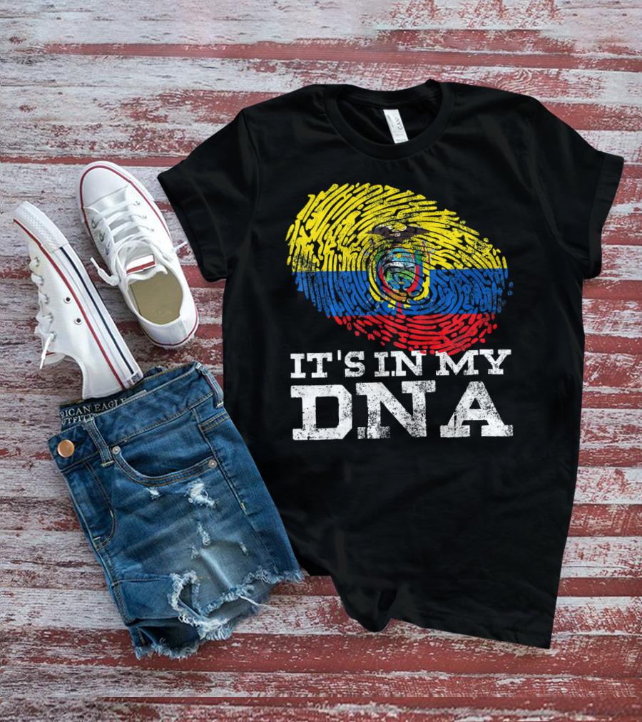It's In My DNA Ecuadorian Fingerprint Flag T-Shirt