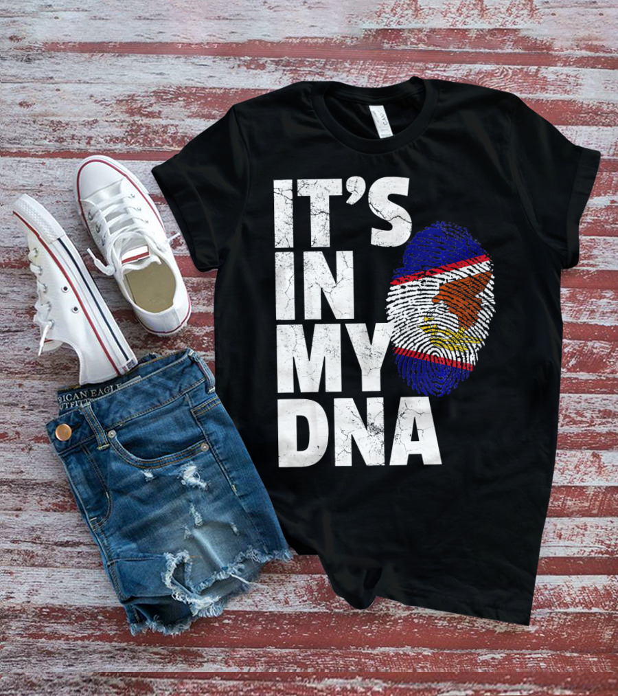 IT'S IN MY DNA American Samoa Flag Samoan Fingerprint T-Shirt