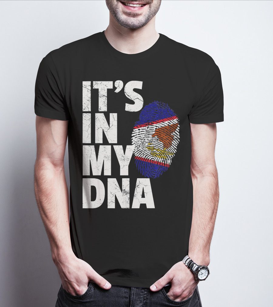IT'S IN MY DNA American Samoa Flag Samoan Fingerprint T-Shirt