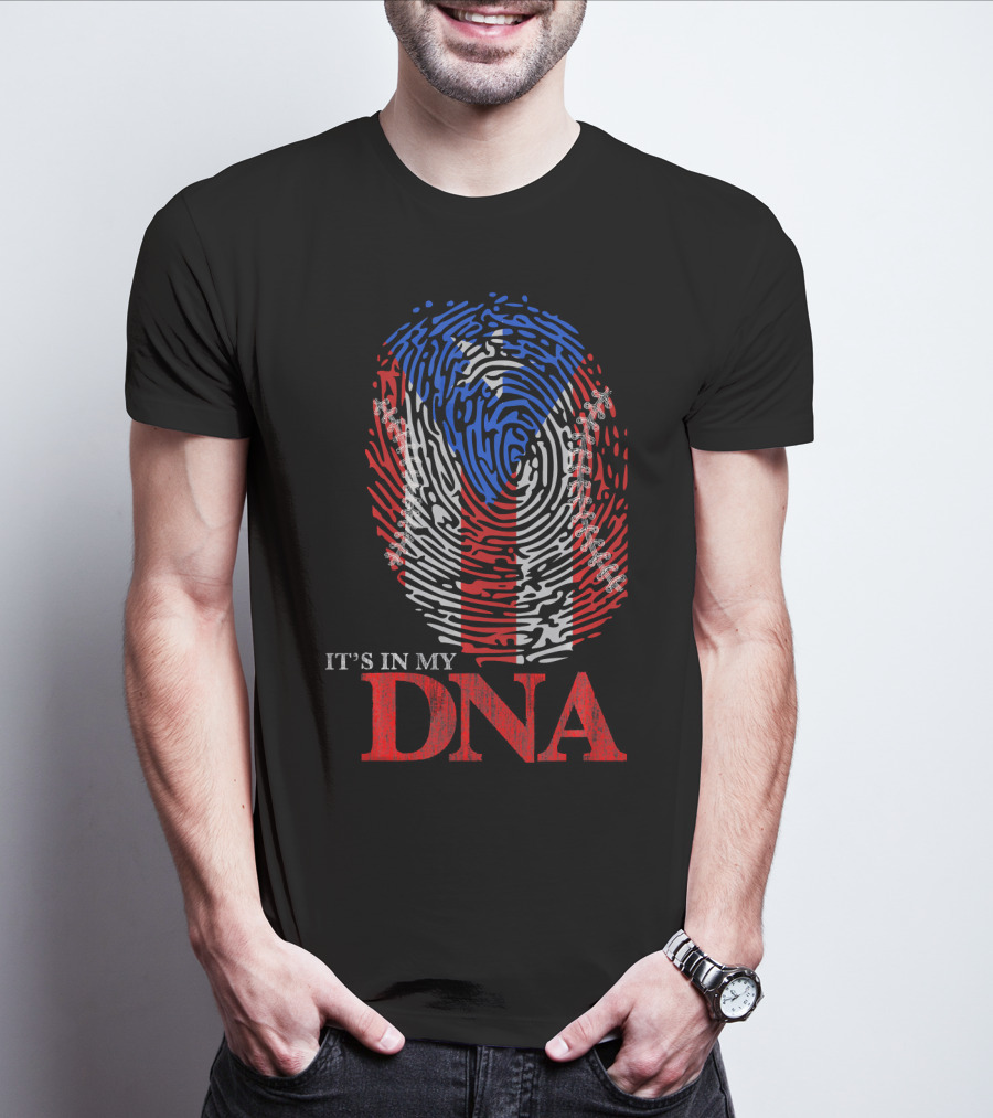 It's In My DNA Puerto Rico Baseball Boricua Flag T-Shirt
