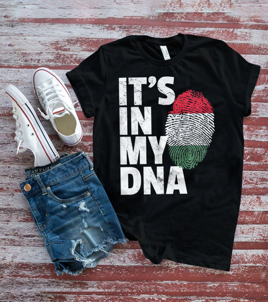 IT'S IN MY DNA Hungary Hungarian Flag Fingerprint T-Shirt