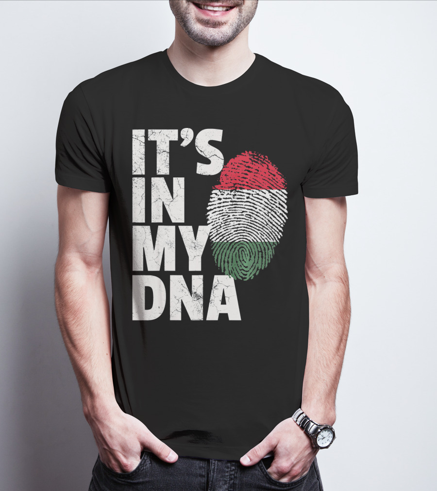 IT'S IN MY DNA Hungary Hungarian Flag Fingerprint T-Shirt