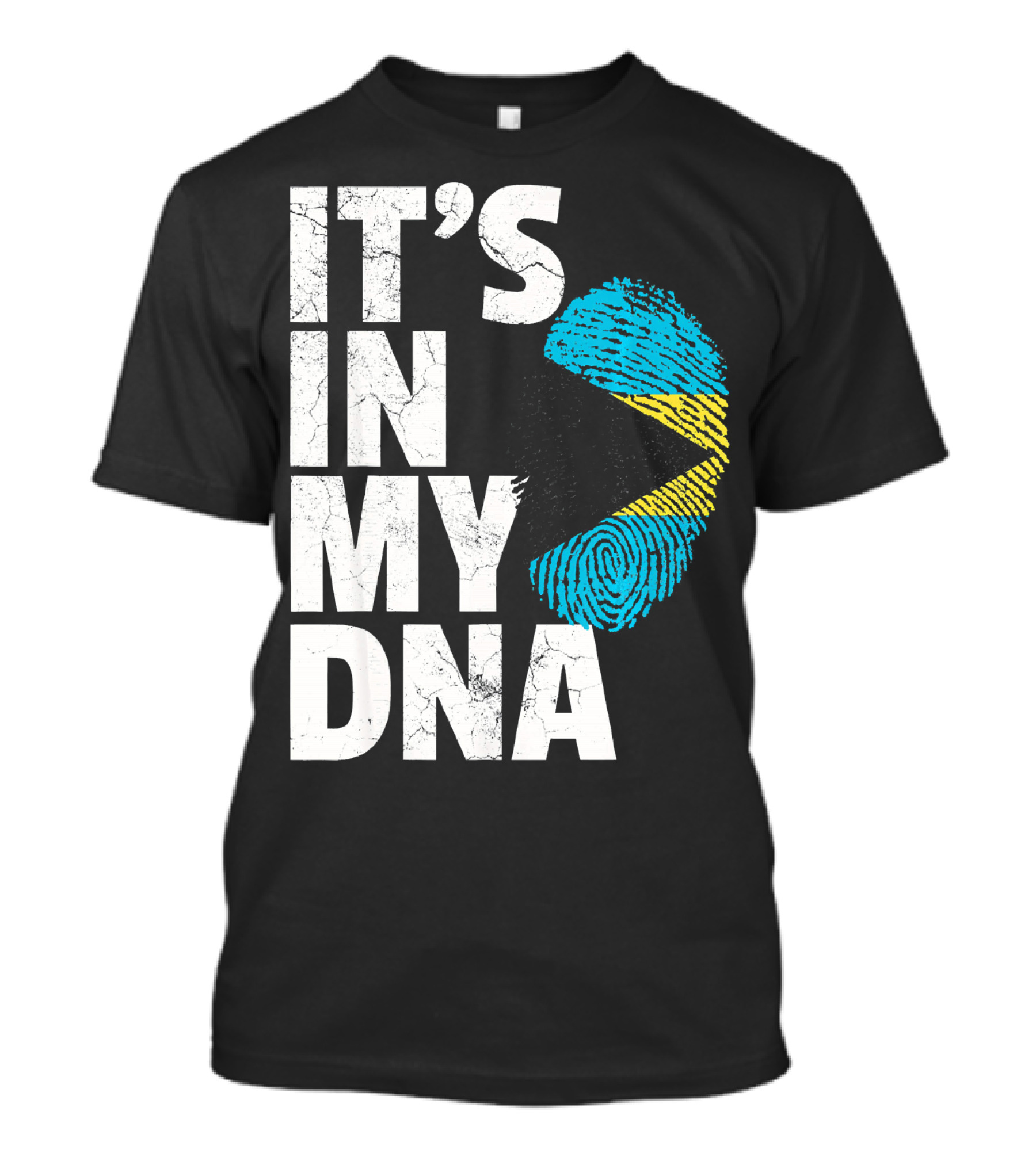 IT'S IN MY DNA Bahamas Bahamian Flag Fingerprint T-Shirt