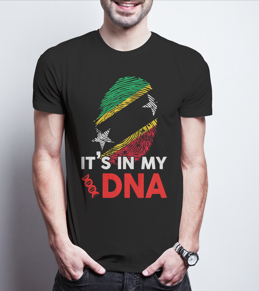 St Kitts And Nevis Fingerprint It's In My DNA T-Shirt