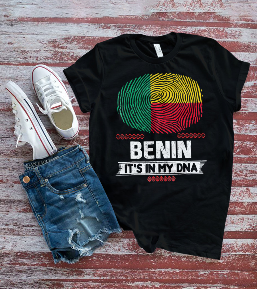 Benin It's In My DNA Beninese Flag Fingerprint T-Shirt