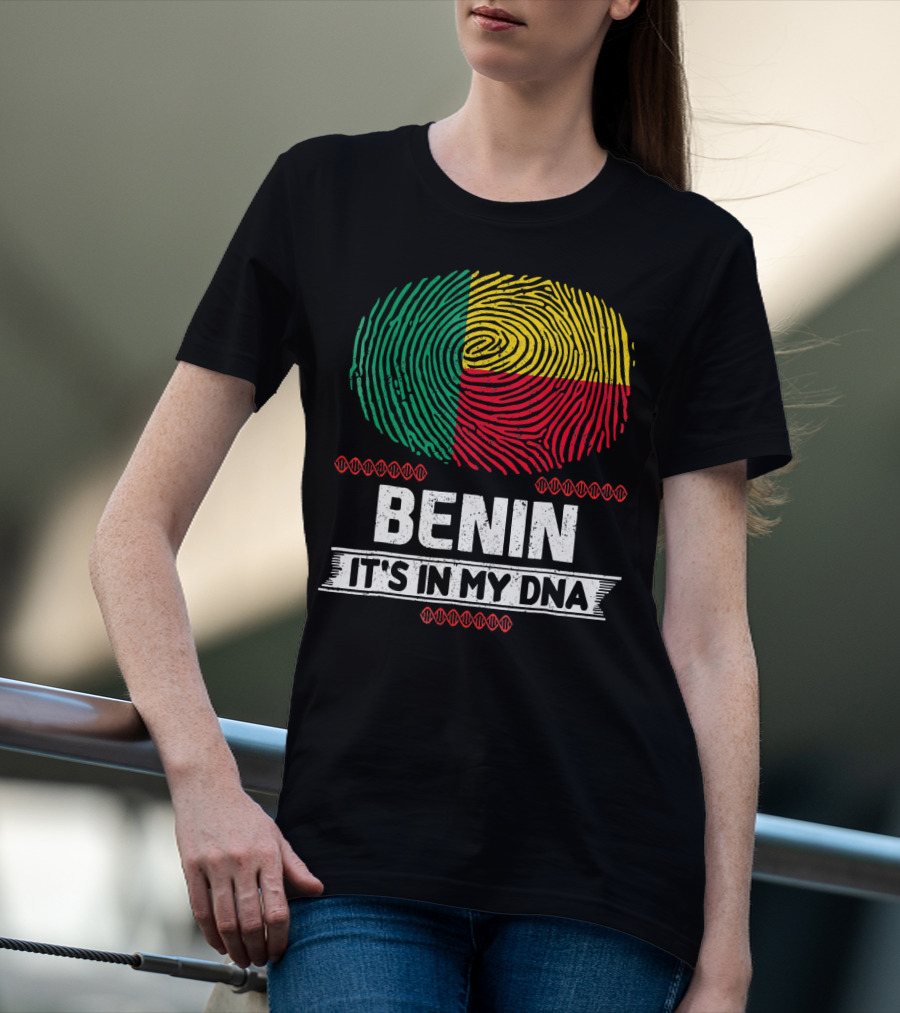 Benin It's In My DNA Beninese Flag Fingerprint T-Shirt