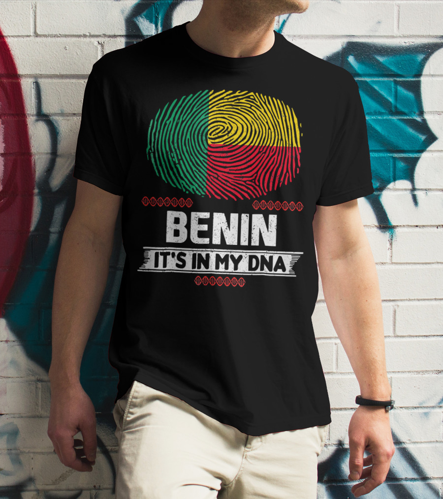 Benin It's In My DNA Beninese Flag Fingerprint T-Shirt