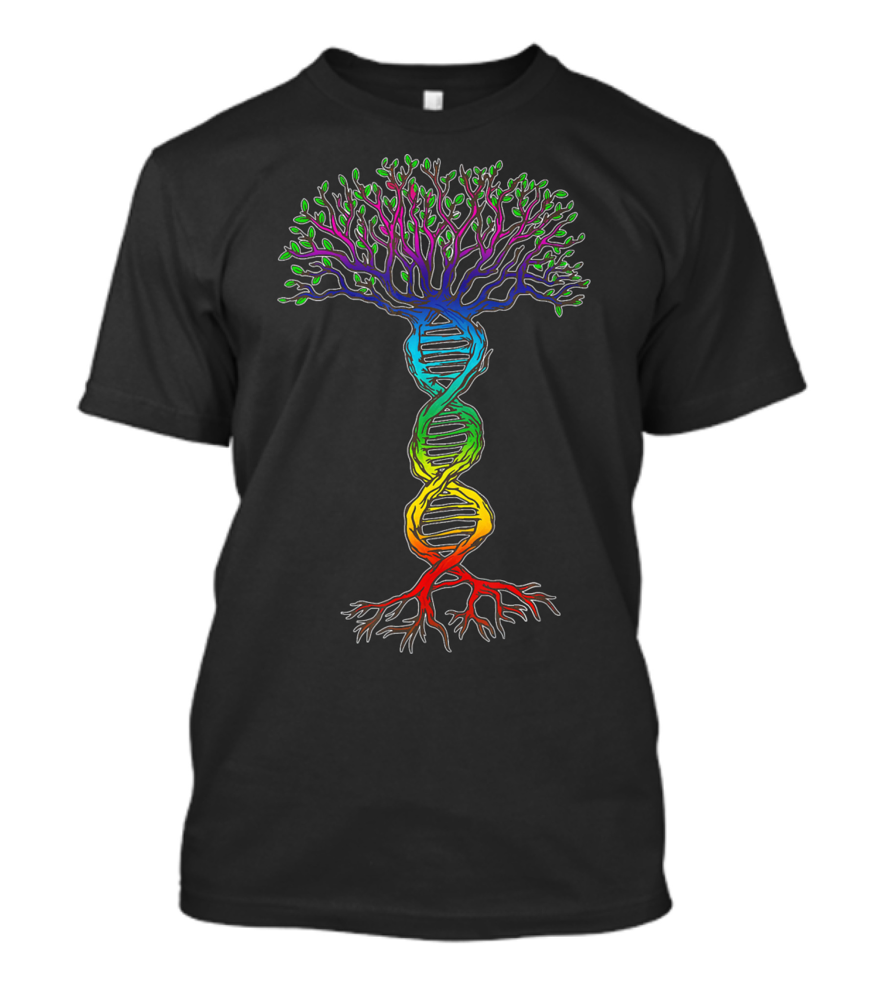 Tree Of Life Rainbow Chakra DNA Elements T-Shirt