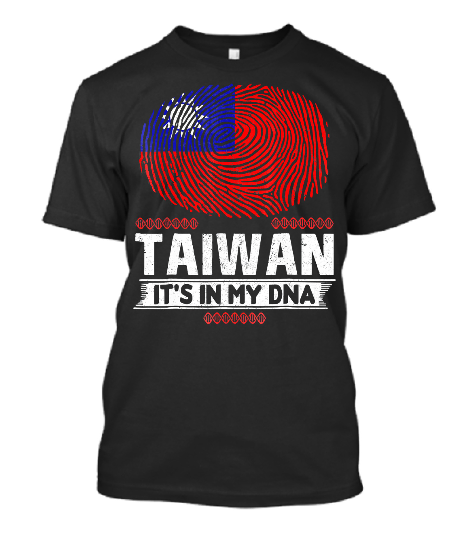 TAIWAN IT'S IN MY DNA Fingerprint Taiwanese Flag T-Shirt