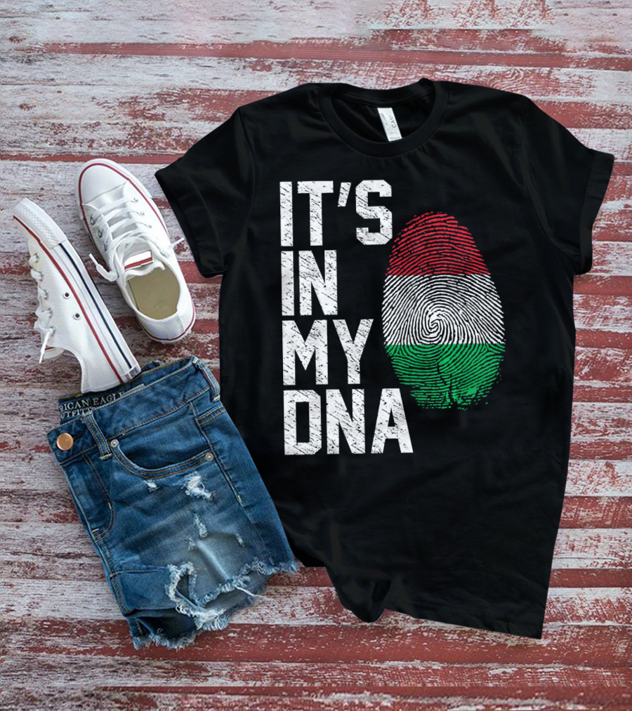 It's In My DNA Italian Italy Flag Fingerprint T-Shirt
