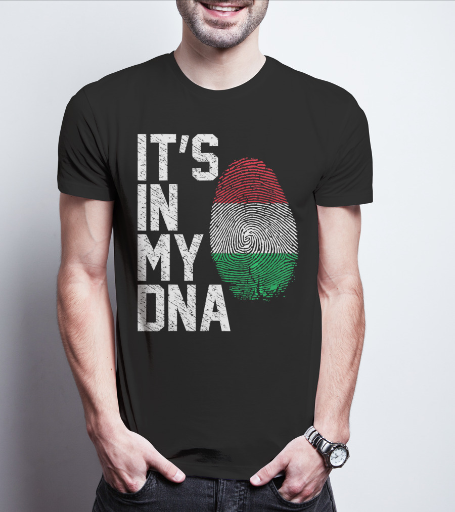 It's In My DNA Italian Italy Flag Fingerprint T-Shirt
