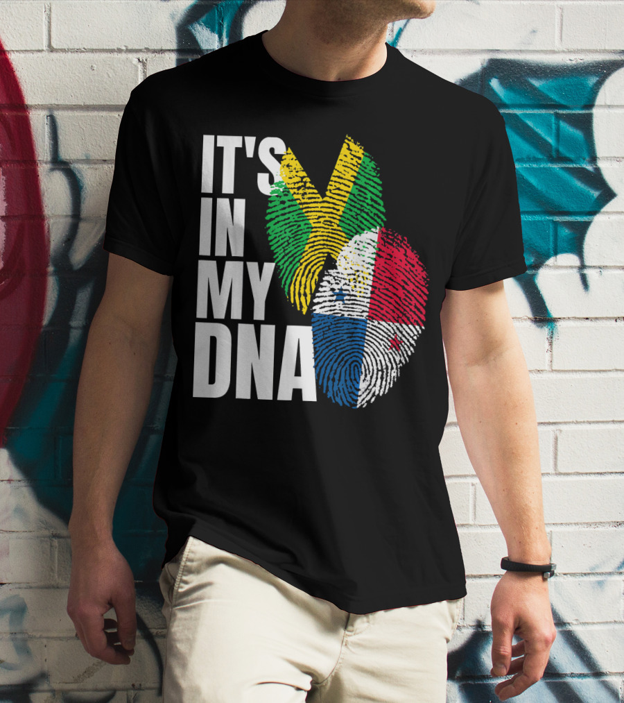 Panamanian And Jamaican Mix It's In My DNA Flag Her T-Shirt