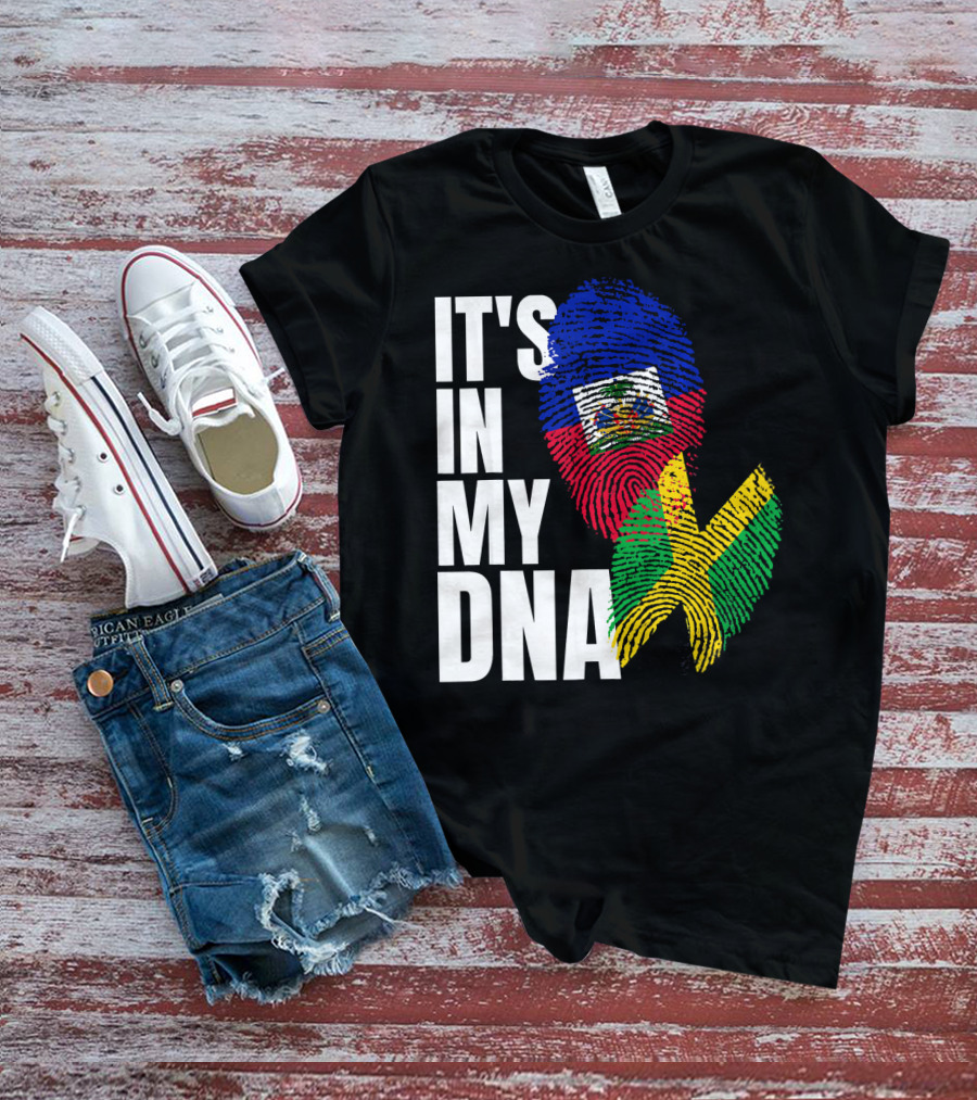 Jamaican Haitian Mix It's In My DNA Flag Heritage T-Shirt