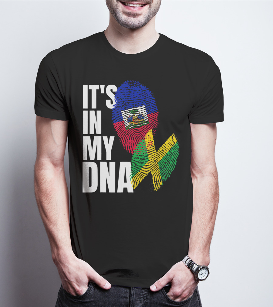 Jamaican Haitian Mix It's In My DNA Flag Heritage T-Shirt