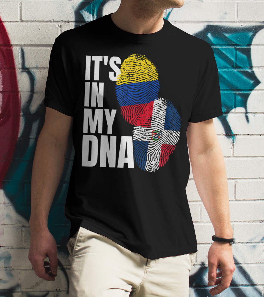 Dominican And Colombian DNA Flag It's In My DNA T-Shirt