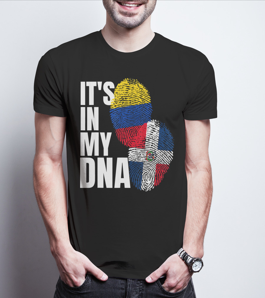 Dominican And Colombian DNA Flag It's In My DNA T-Shirt
