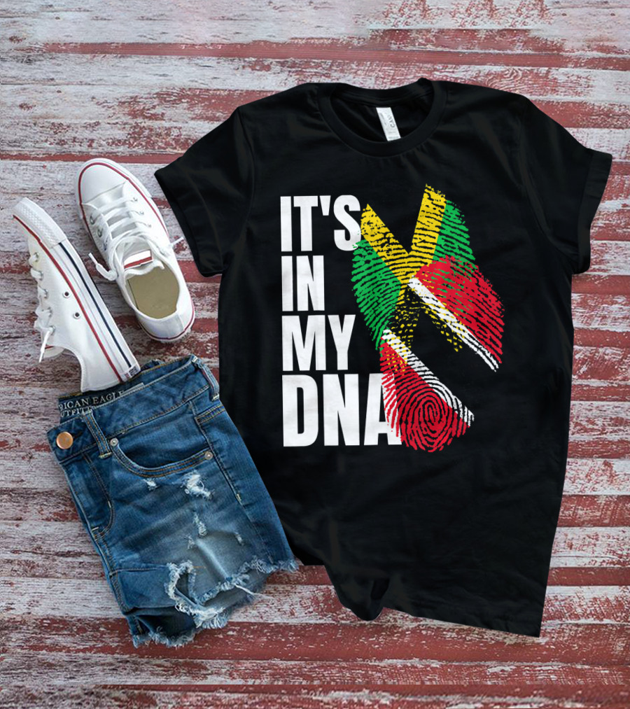 IT'S IN MY DNA Trinidadian Jamaican Flag Mix T-Shirt