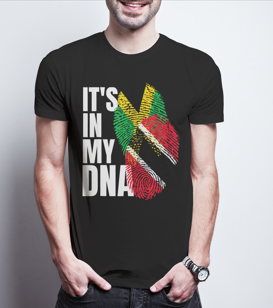 IT'S IN MY DNA Trinidadian Jamaican Flag Mix T-Shirt