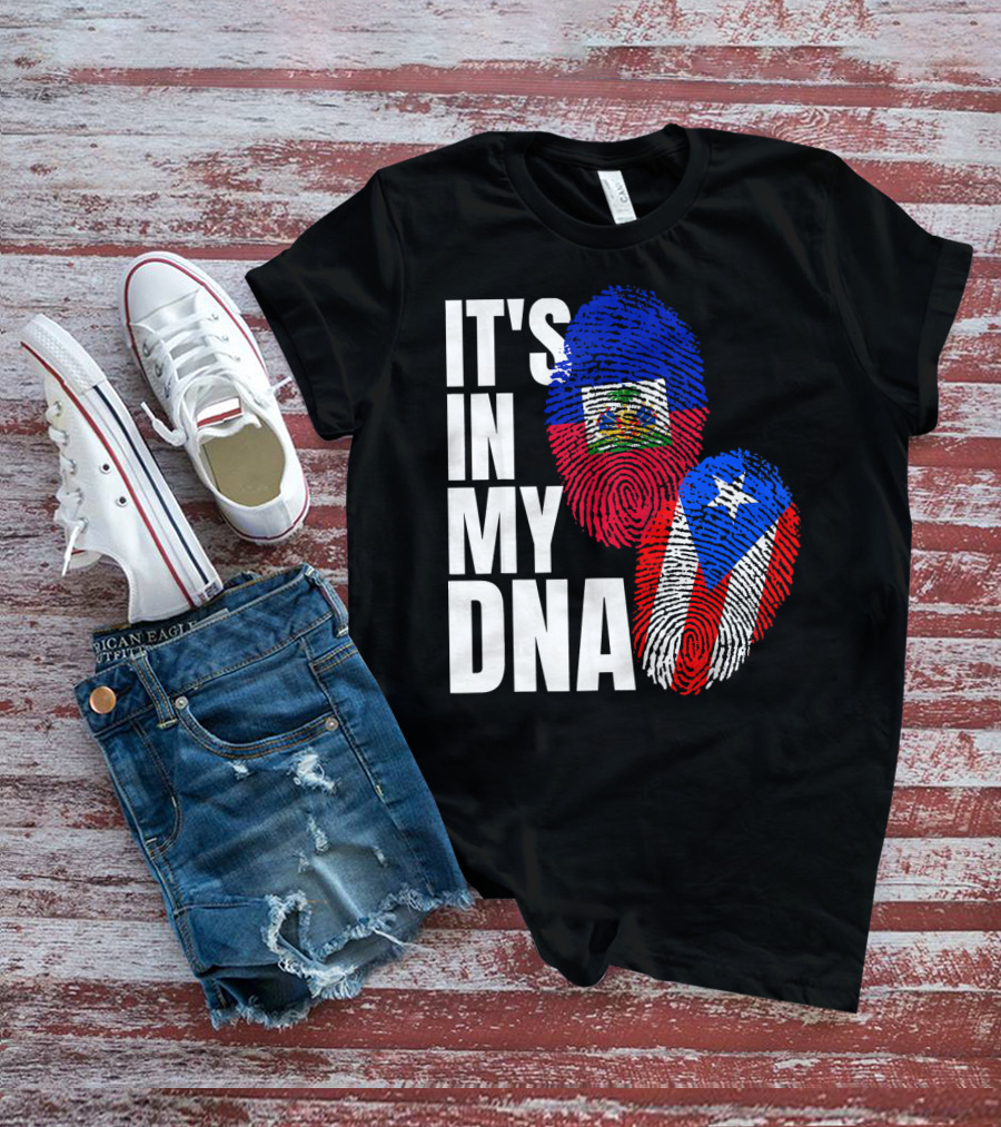It's In My DNA Haitian Puerto Rican Flag Heritage T-Shirt