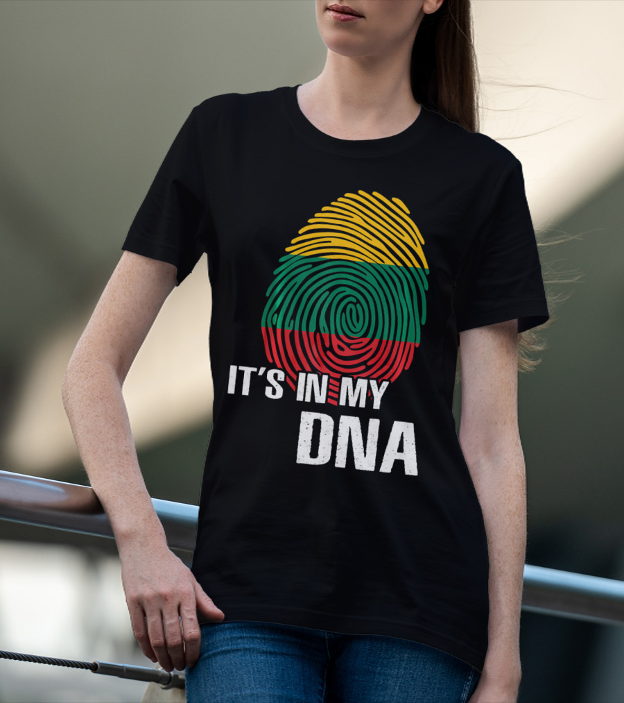 It's In My DNA Lithuania Fingerprint Lithuanian Flag T-Shirt