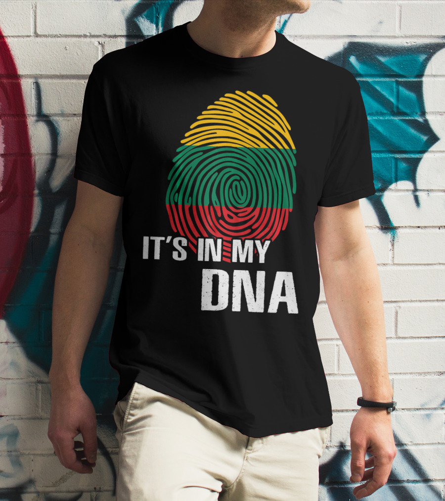 It's In My DNA Lithuania Fingerprint Lithuanian Flag T-Shirt