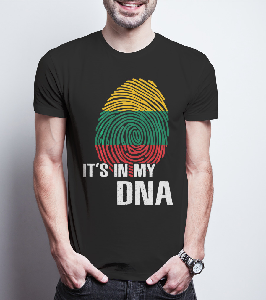 It's In My DNA Lithuania Fingerprint Lithuanian Flag T-Shirt