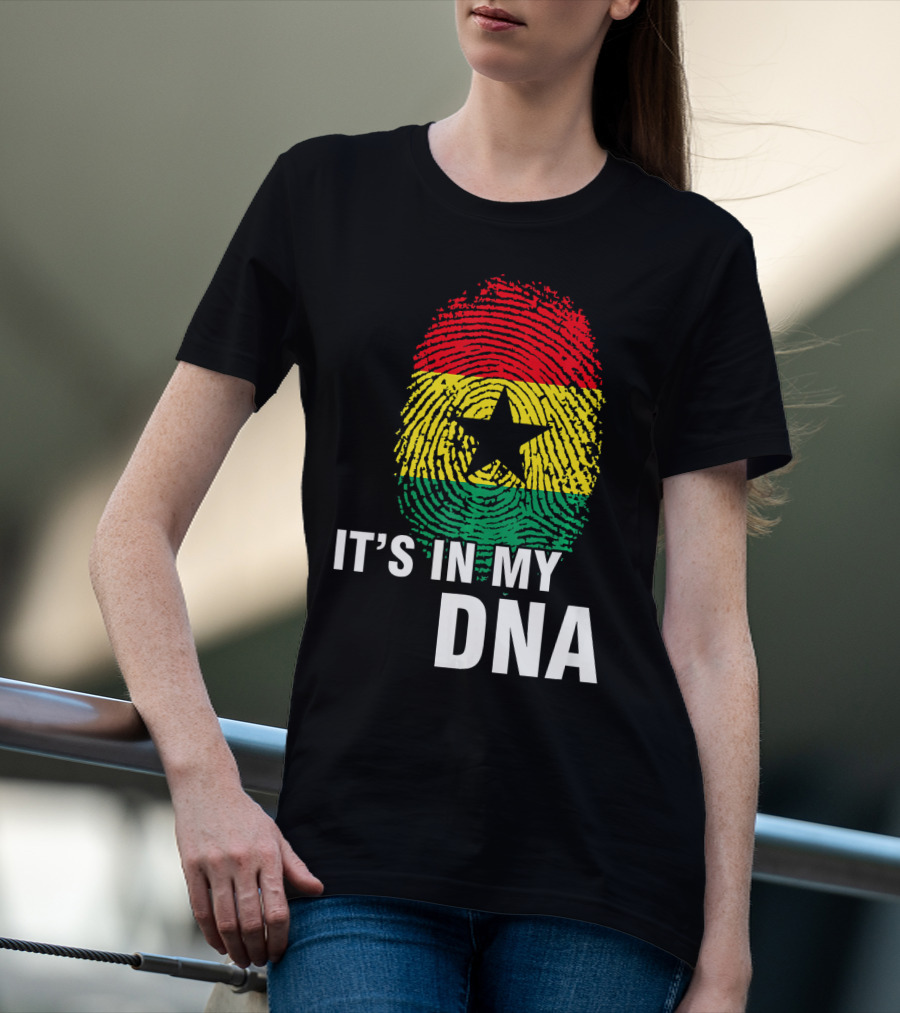 Ghanaian Flag Fingerprint It's In My DNA T-Shirt